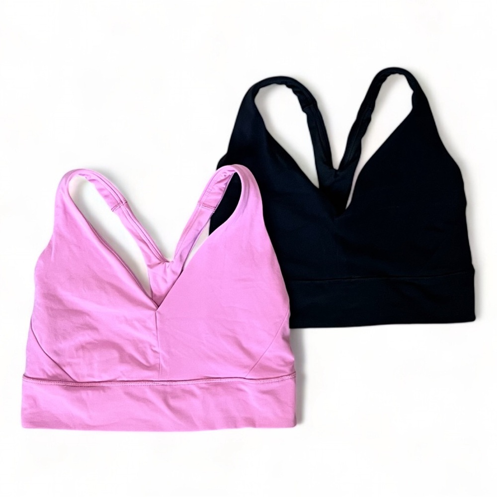 TWO Athleta Sports Bras Size S pink and black